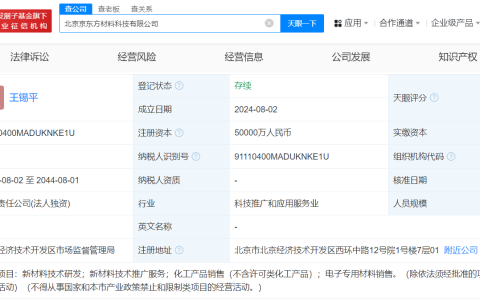 京东方5亿成立材料科技公司